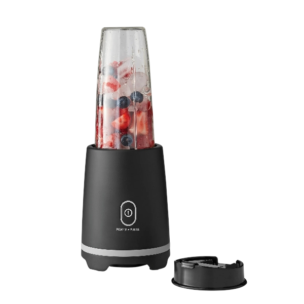 Mainstays Black Single-Serve Blender with 1 Travel Lid, 16 oz, New